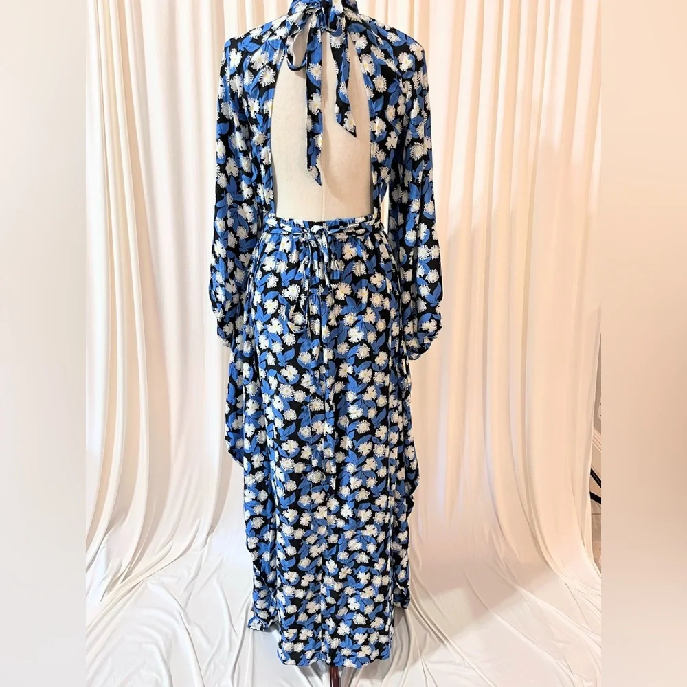 STAUD Danica Floral Long Sleeve Cut Out Maxi Dress - Picture 6 of 10